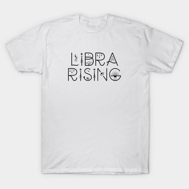 Libra rising sign celestial typography T-Shirt by lilacleopardco